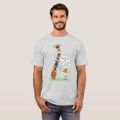 多くの帽子のおもしろいなくま Tシャツ (正面フル)