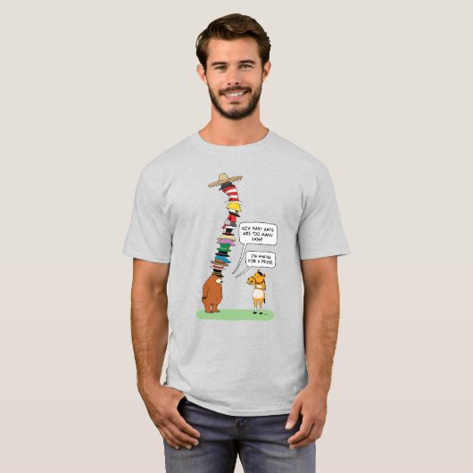 多くの帽子のおもしろいなくま Tシャツ (正面フル)