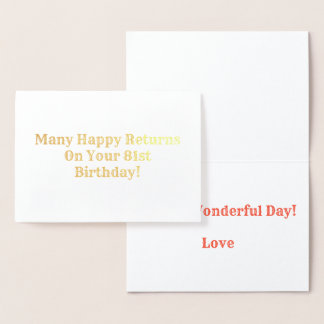 多くの幸せなリターン 箔カード