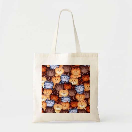 "多くの幸せな猫"のバッグ トートバッグ (正面)