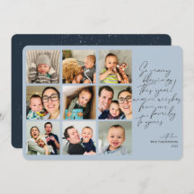 多くの恵みが年次レビュー、フォトコラージュブルー