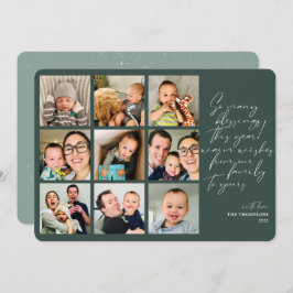 多くの恵みが年次レビュー、フォトコラージュ・グリーン シーズンカード