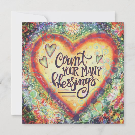 「多くの恵みを数え上げる」インスピレーション ノートカード (正面)