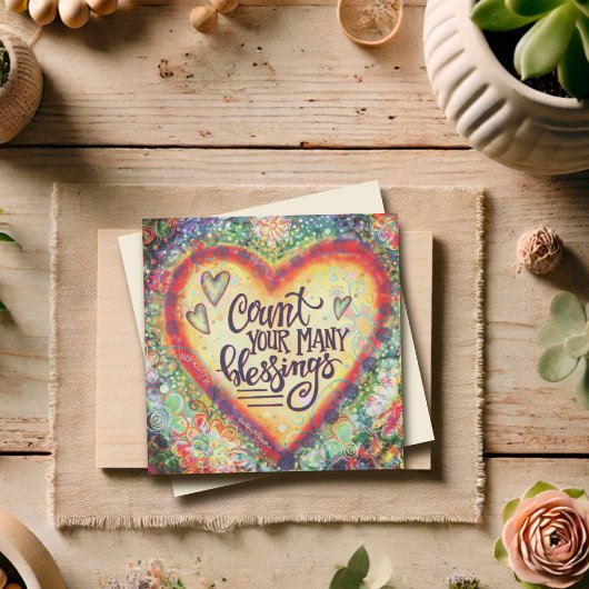 「多くの恵みを数え上げる」インスピレーション ノートカード