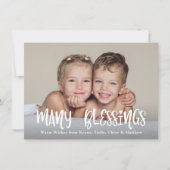 多くの恵みクリスマスホリデーフォトカード シーズンカード (正面)