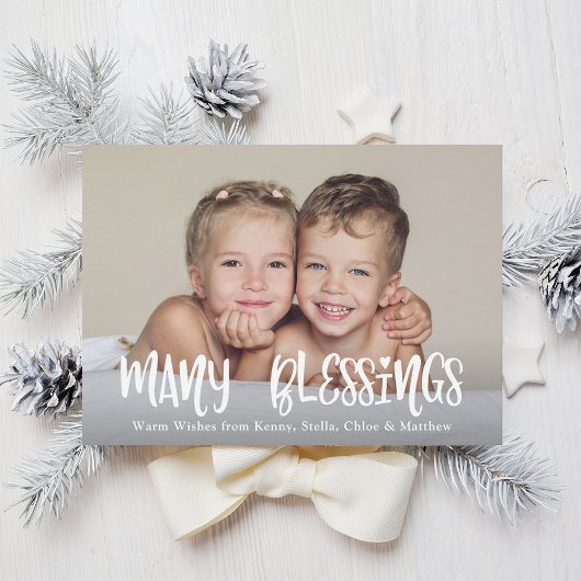 多くの恵みクリスマスホリデーフォトカード シーズンカード