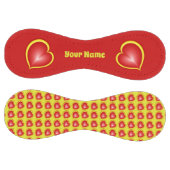 多くの愛で赤い黄色のモダンハート独自の名前 ソフトボール (パネル)