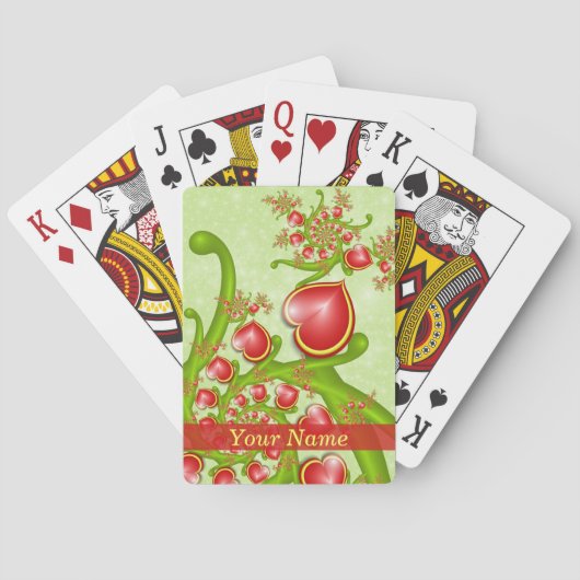 多くの愛と赤い黄色のハートフラクタルアート名 トランプ (裏面)