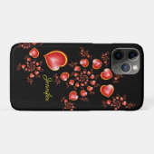 多くの愛と赤い黄色のハートフラクタルアート名 Case-Mate iPhoneケース (裏面(横))
