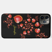 多くの愛と赤い黄色のハートフラクタルアート名 Case-Mate iPhoneケース (裏面(横))