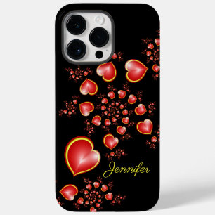 多くの愛と赤い黄色のハートフラクタルアート名 Case-Mate iPhone 14 PRO MAXケース