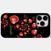 多くの愛と赤い黄色のハートフラクタルアート名 Case-Mate iPhoneケース (裏面 (横))