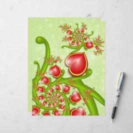 多くの愛と赤い黄色のハートフラクタルアート