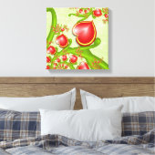 多くの愛と赤い黄色のハートフラクタルアート キャンバスプリント (インサイチュ (寝室))