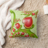 多くの愛と赤い黄色のハートフラクタルアート クッション (ブランケット)