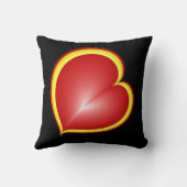 多くの愛と赤い黄色のハートフラクタルアート クッション (裏面)