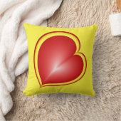 多くの愛と赤い黄色のハートフラクタルアート クッション (ブランケット)