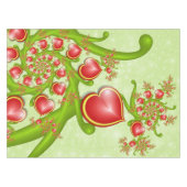 多くの愛と赤い黄色のハートフラクタルアート テーブルクロス (正面(横))