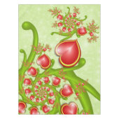 多くの愛と赤い黄色のハートフラクタルアート テーブルクロス (正面)