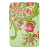 多くの愛と赤い黄色のハートフラクタルアート バスマット (正面縦)