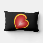 多くの愛と赤い黄色のハートフラクタルアート ランバークッション (裏面)