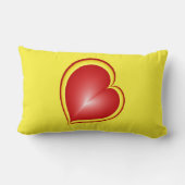 多くの愛と赤い黄色のハートフラクタルアート ランバークッション (裏面)