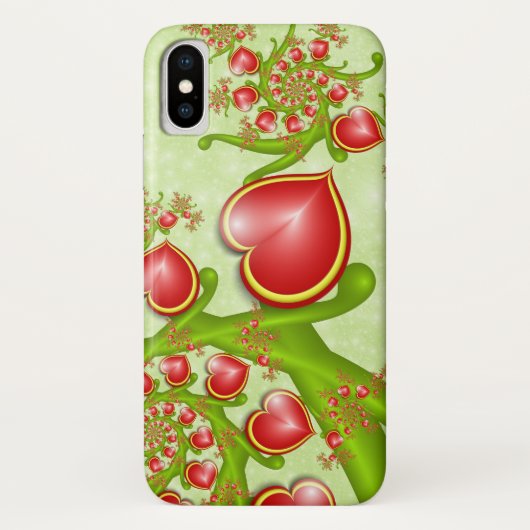 多くの愛と赤い黄色のハートフラクタルアート Case-Mate iPhoneケース (裏面)