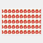 多くの愛と赤い黄色のハートフラクタルパターン ラッピングペーパーシート (正面)