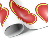 多くの愛と赤い黄色のハートフラクタルパターン ラッピングペーパー (ロールコーナー)