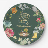 多くの愛のベビーを播種開花ガーデンベイビーシャワー ペーパープレート (正面)