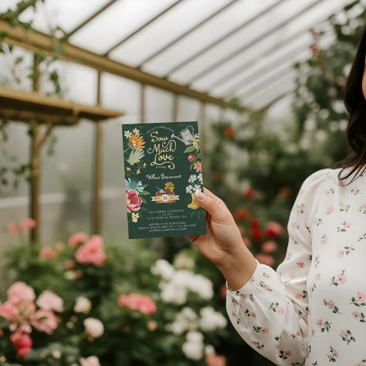 多くの愛のベビーを播種開花ガーデンベイビーシャワー 招待状