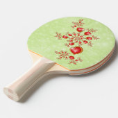 多くの愛の赤い黄色のモダンハートパターン 卓球ラケット (正面アングル)