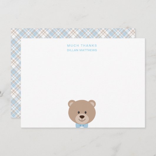 多くの感謝していテディベアサンキューカード サンキューカード (正面/裏面)