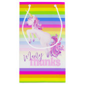 多くの感謝していユニコーン虹の贈り物のバッグ スモールペーパーバッグ (裏面)