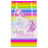 多くの感謝していユニコーン虹の贈り物のバッグ スモールペーパーバッグ (正面)