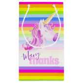 多くの感謝していユニコーン虹の贈り物のバッグ スモールペーパーバッグ (裏面)