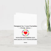 多くの感謝してい人がおもしろい紙人形を手に サンキューカード (裏面)