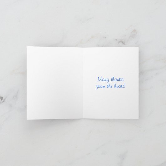 多くの感謝してい人がおもしろい紙人形を手に サンキューカード (内部)