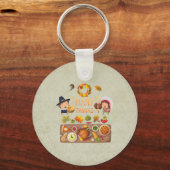 多くの感謝してい巡礼と先住民の感謝祭 キーホルダー (正面)