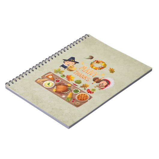 多くの感謝してい巡礼と先住民の感謝祭 ノートブック (左側)