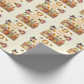 多くの感謝してい巡礼と先住民の感謝祭 ラッピングペーパー (角)