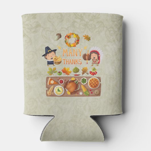 多くの感謝してい巡礼と先住民の感謝祭 缶クーラー (裏面)