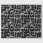 多くの感謝してい文字オンブラック ラッピングペーパー (フラット)