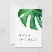 多くの感謝してい熱帯椰子の葉ミニマリスト サンキューカード (正面)