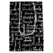 多くの感謝してい白文字オンブラック ミディアムペーパーバッグ (裏面)