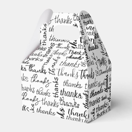 多くの感謝してい黒文字オンホワイト フェイバーボックス (裏面サイド)