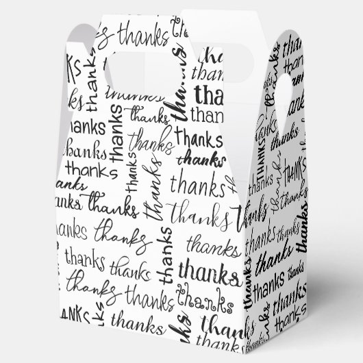 多くの感謝してい黒文字オンホワイト フェイバーボックス (オープン)