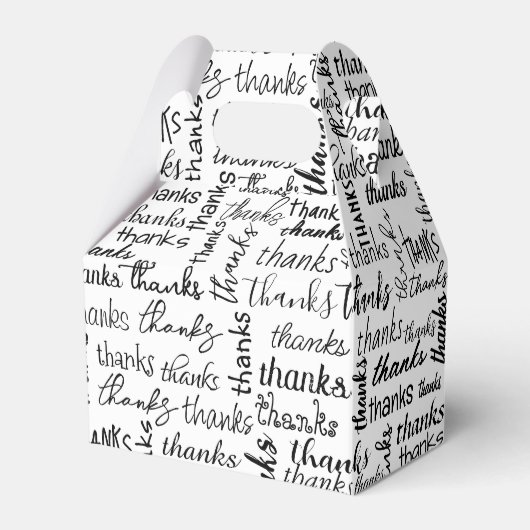 多くの感謝してい黒文字オンホワイト フェイバーボックス (正面サイド)