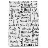 多くの感謝してい黒文字オンホワイト ミディアムペーパーバッグ (正面)