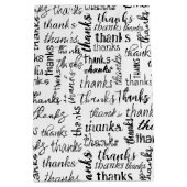 多くの感謝してい黒文字オンホワイト ミディアムペーパーバッグ (裏面)